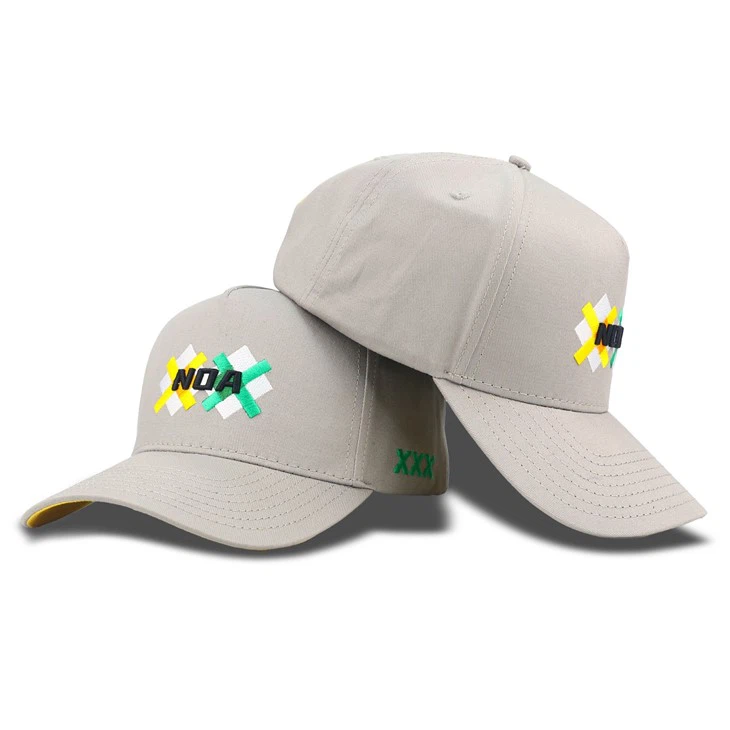 Grå dobbeltlags broderi logo baseball cap