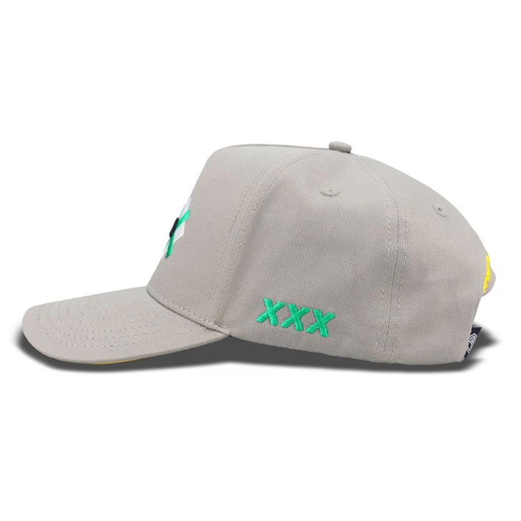 Grey Double Layer Embroidery Logo Baseball Cap