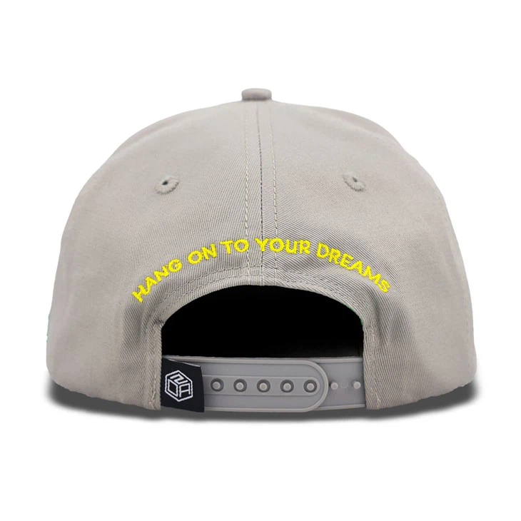 Grey Double Layer Embroidery Logo Baseball Cap
