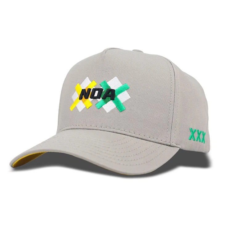 Grey Double Layer Embroidery Logo Baseball Cap