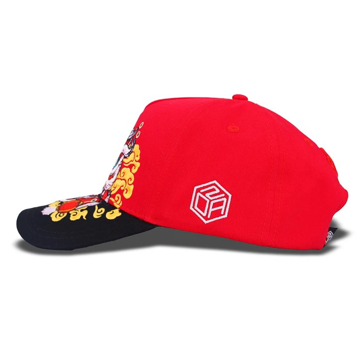 Red Lion Dance Embroidery Baseball Cap